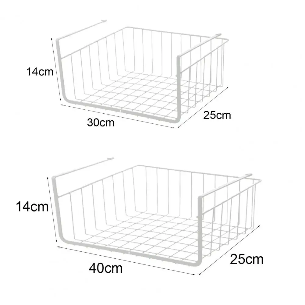 Under Shelf Basket Embedded Table Sundries Storage Rack Thicken Table Cabinet Hanging Shelf for Bedroom Kitchen Partition Tool