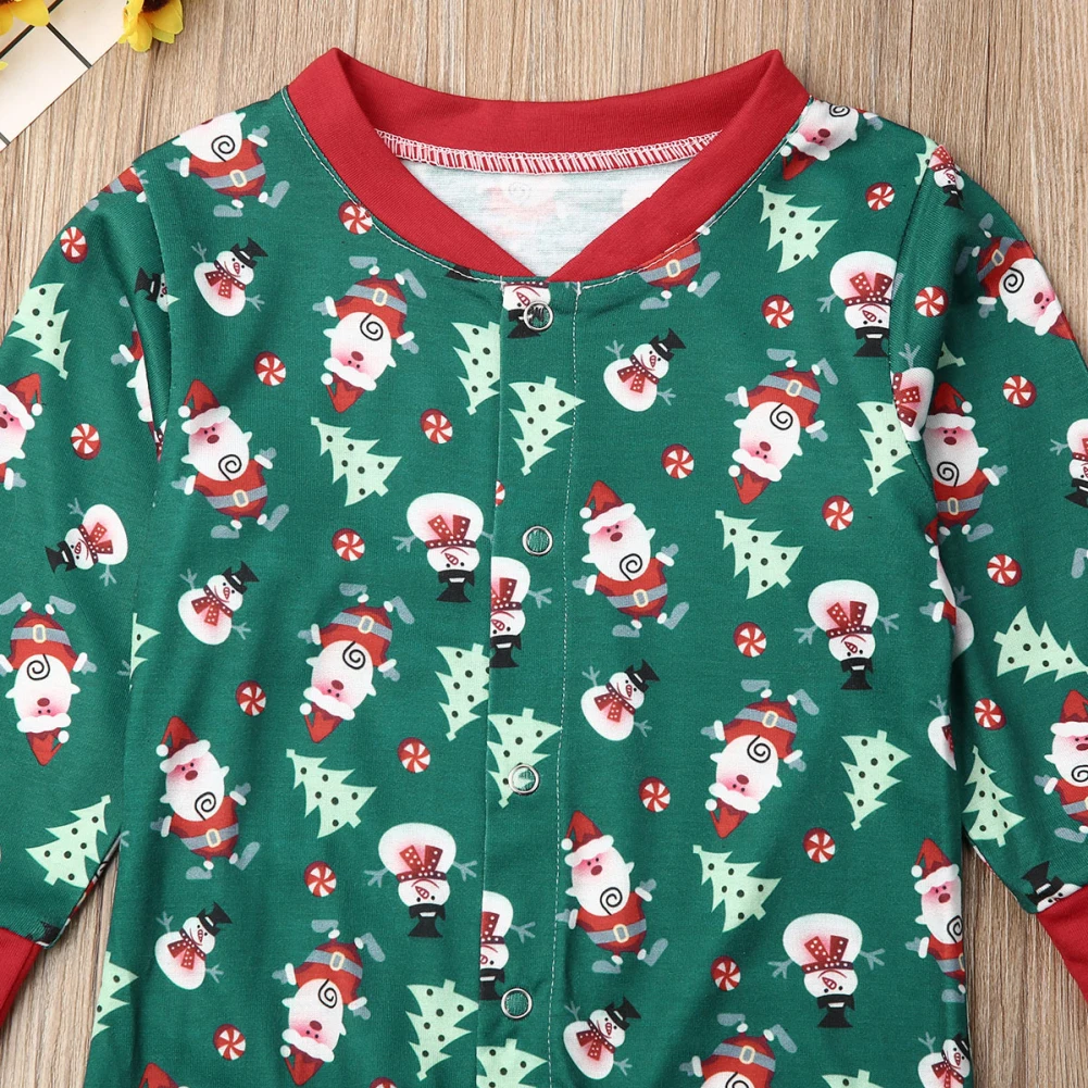 My First Christmas/Одежда для маленьких мальчиков и девочек; комбинезон с длинными рукавами с Санта-Клаусом