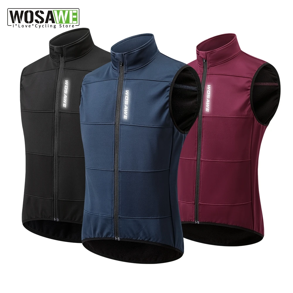 Мужской зимний теплый велосипедный жилет WOSAWE теплая ветрозащитная