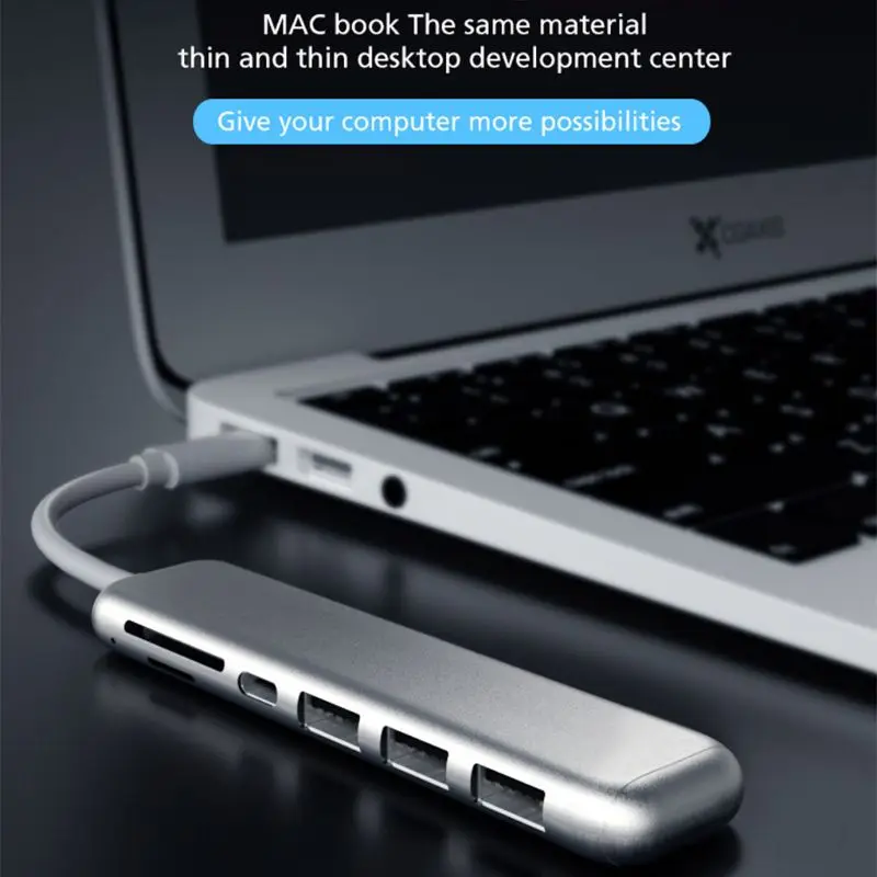 USB C концентратор тип C к USB3.0 сплиттер с TF SD ридер слот для MacBook/MacBook Pro/samsung/huawei