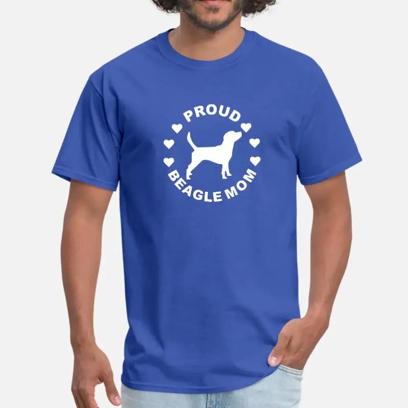 Индивидуальная футболка с надписью Proud Beagle, забавная Мужская футболка с круглым вырезом для девочек и мальчиков, S-5xl одежда больших размеров, популярная футболка - Цвет: Men-Blue