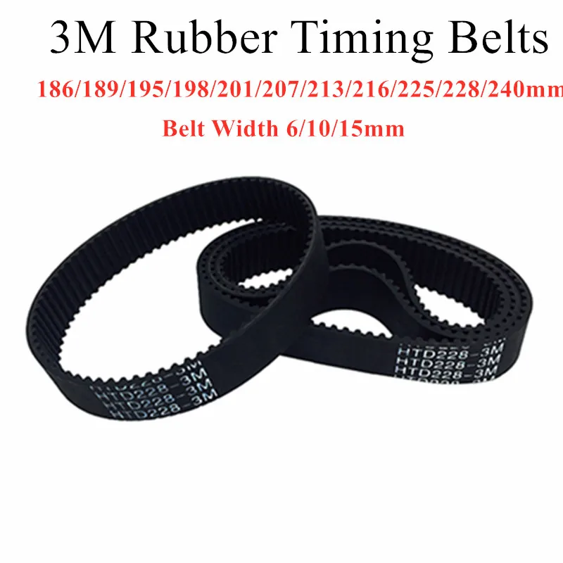 5M HTD Timing Belt 15mm Width Closed Loop Rubber Drive Belts Transmission Belts 