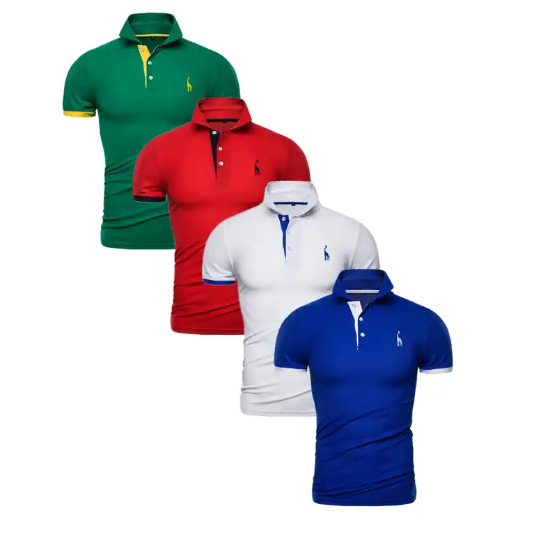 Kit 4 Camisas Polo Giraffe Original Set 4 pçs/lote Camisas Pólo Famosa Marca Girafa 2018 Masculino Usegiraffe Originais Algodão de Manga Curta Casuais Fino|Polo| - AliExpress
