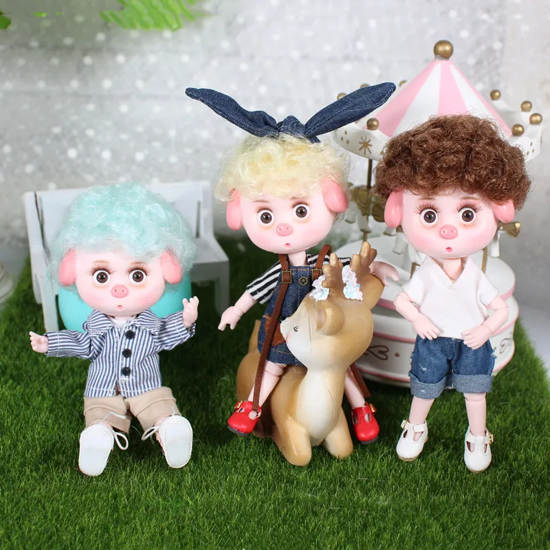 1/12 BJD кукла 26 шарнирное тело 15 см мини кукла новая Lucky pig ob11 кукла с экипировкой обувь макияж и Коробка Набор подарочных игрушек