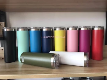 

100pcs 20oz 30oz Skinny Tumbler Double Wall Stainless Steel Vacuum Tumbler Vacuum Insulated Straight Cups Flask Beer Coffee Mugs