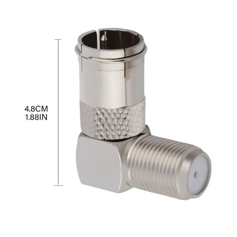 

5Pcs 90 Degree Right Angled TV Aerial Cable Connector RF Coaxial F Female Socket X4YE