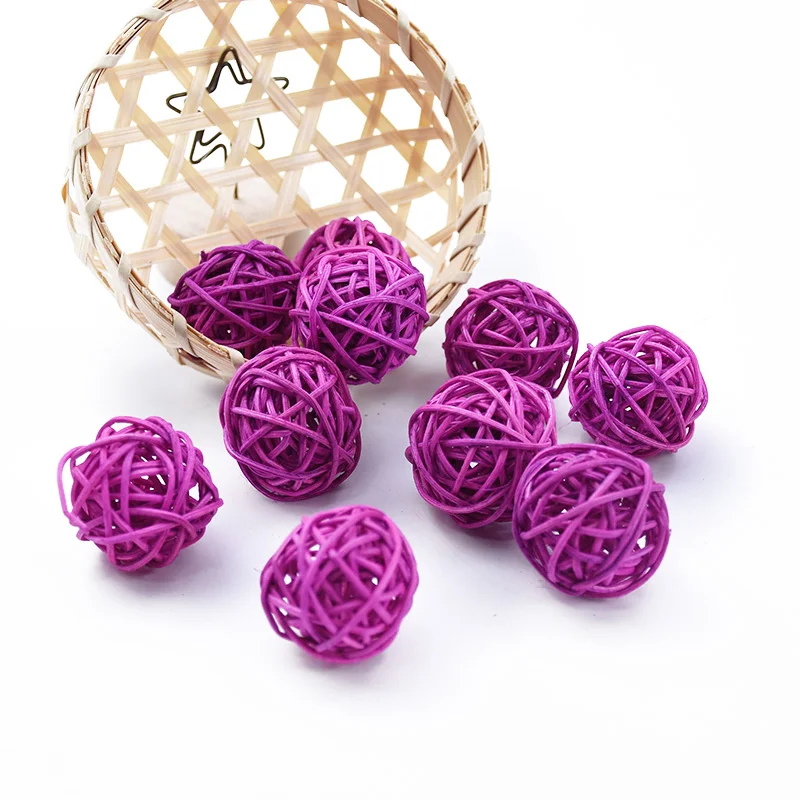 thumbnail image 1 of 10PCS Artificial Straw Wedding Decorative Flowers Wreath Home Christmas Decoration Rattan Ball DIY Curtain Hanging Accessories, 1 of 5