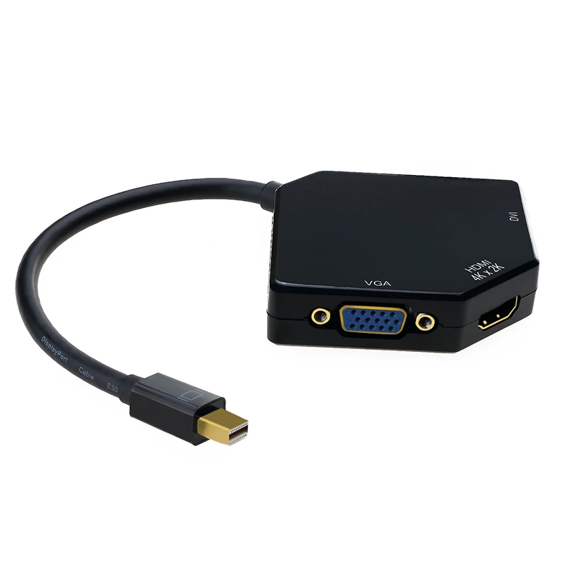 

3-in-1 Mini DP to HDMI DVI VGA Adapter 1080p DP Converter for PC Computer JA55