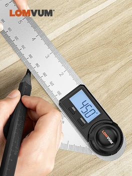 

LOMVUM 0-200mm Digital Protractor Angle Ruler Angle Finder Stainless Steel 360 Degree Goniometer Inclinometer Measuring Tools