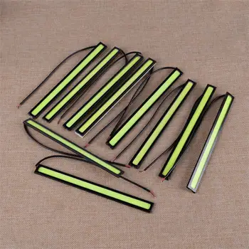

CITALL 10Pcs Car COB Green LED DRL Daytime Running Light Lamp Bar Strips Waterproof Universal 12V 3.84W