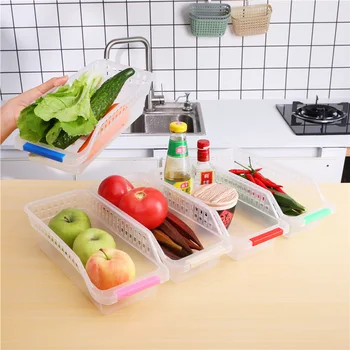 

Easy to Compartmental Drawer Debris Finishing Box Plastic Kitchen Storage Box Transparent Thick Refrigerator Storage Box
