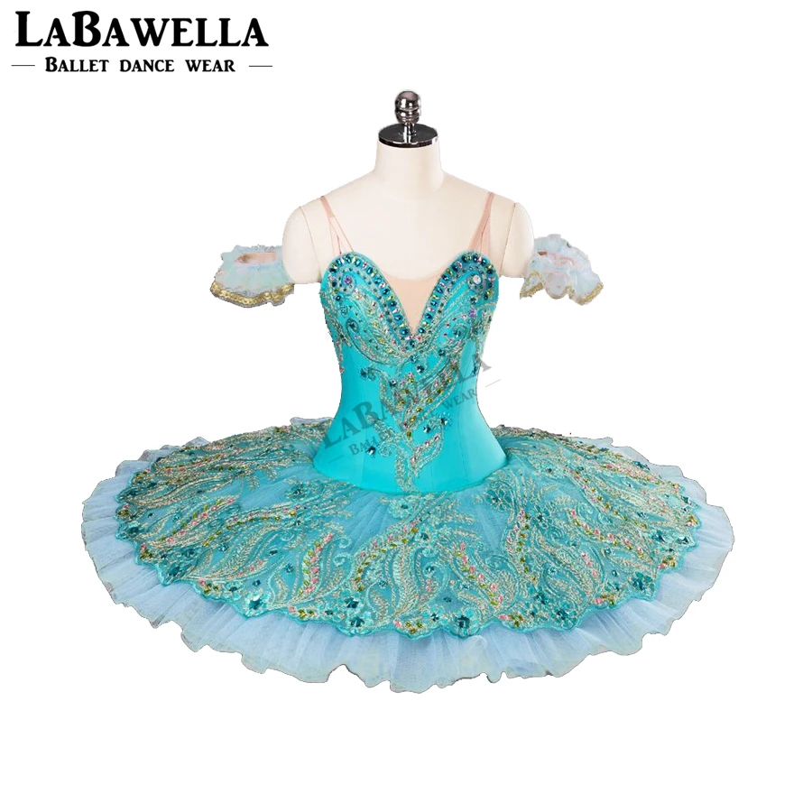 Women Pancake Tutu Ballerina Tutu Costume Dress BT9106 Adult Blue Green Competiton Ballet Stage Custume YAGP