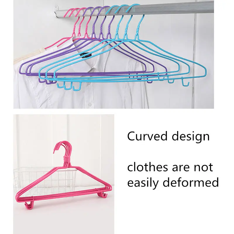 10PCs Stainless Steel Clothes Hanger Non-Slip Children Coat Trousers Pants Drying Rack with hook Wardrobe Laundry Storage Holder