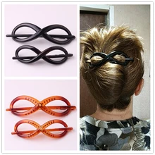 Fsgz Hair Sticks for Lady Fashion Black Twist Type Plastic Hair Pin Korean Brand Champain Pc Hair Clips Wedding Hair Pins