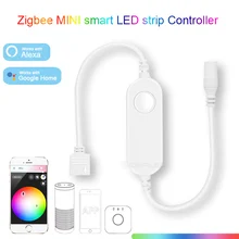 O controle de voz esperto do aplicativo do controlador 5-24v da tira do rgb do controlador da tira do diodo emissor de luz rgbw do zigbee trabalha com alexa eco mais smartthings