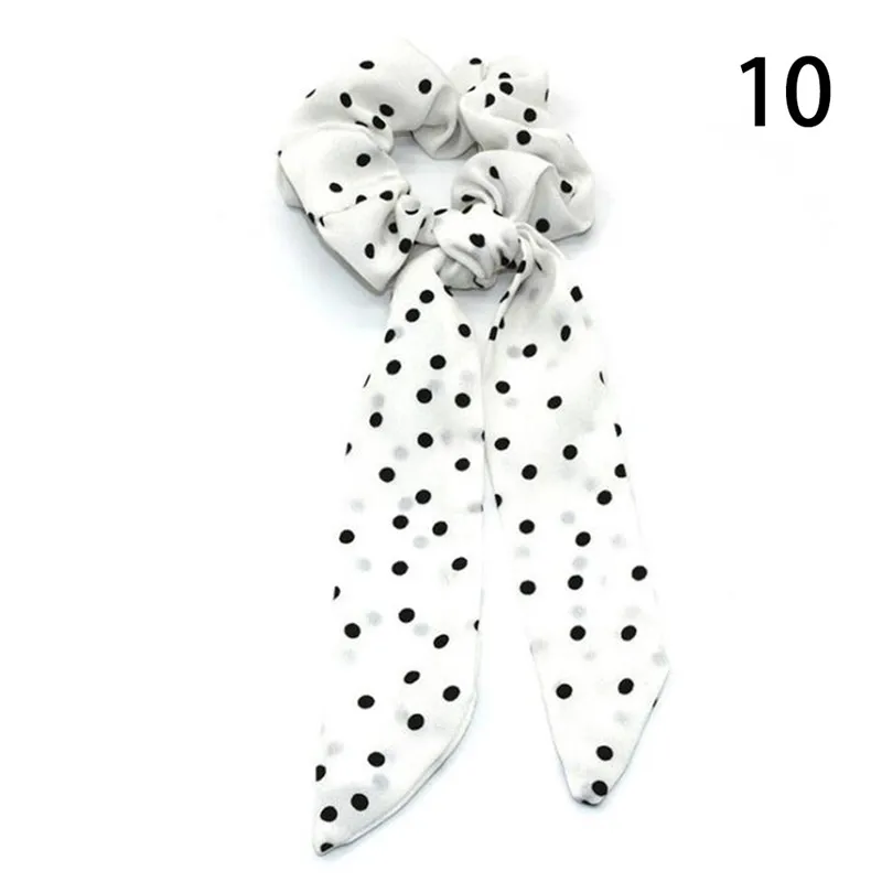 Мода леопард Луна маленькие точки печати резинки шифон упругий лук для волос шарф для женщин девочек милые аксессуары для волос головной убор - Цвет: Hot Sale-10