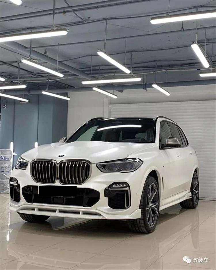 Высокое качество X5 G05 Комплект кузова для 2019X5 G05 до mbm стиль Передняя Губы задний диффузор боковая юбка и спойлер на крышу заднее крыло