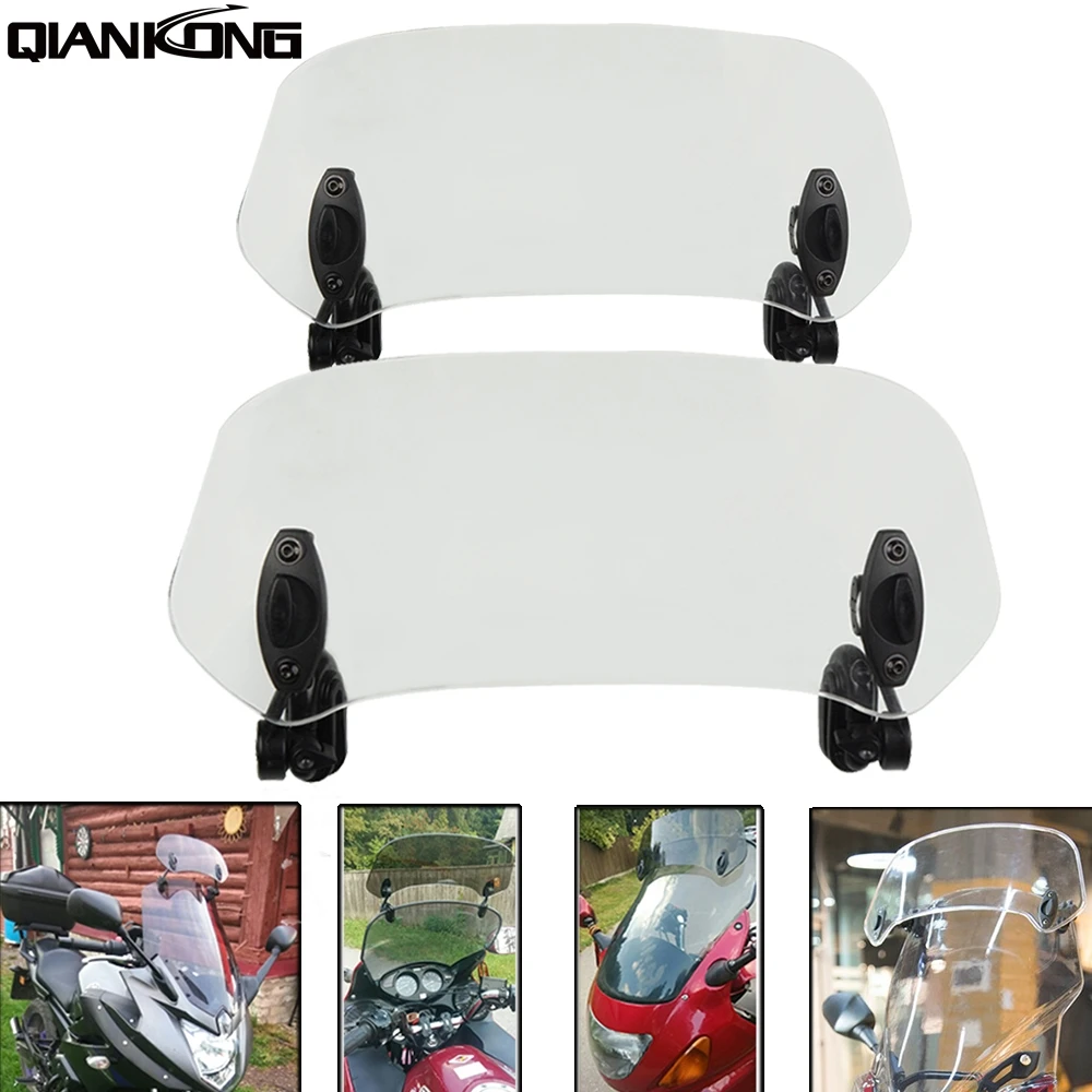 

Adjustable Windscreen Wind Deflector Universal Motorcycle Windshield For Aprilia SHIVER FRISSON GT 2008-2016 BMW F650CS SCARVER