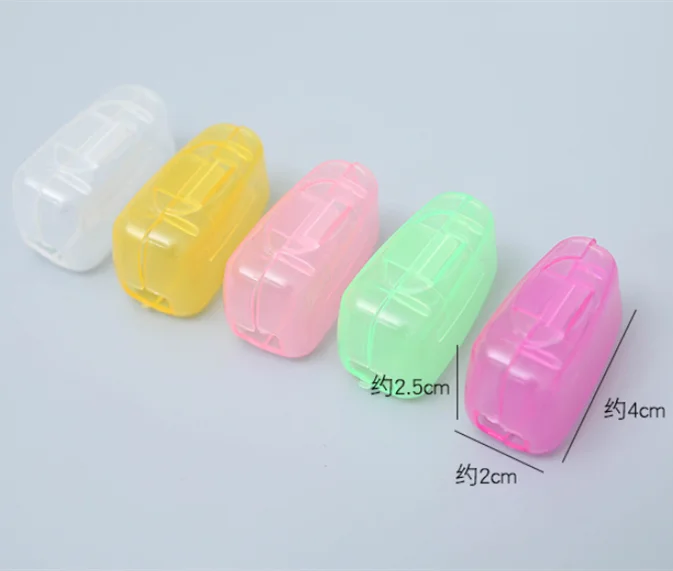 5Pcs Food Grade PP 4*2*2.5cm Portable Toothbrush Cover Holder Travel Hiking Camping Brush Cap Case Tongue Scraper Cover