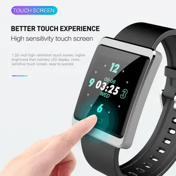 

1.3-inch Touch Large-screen Smart Watch IP68 Waterproof Bluetooth 4.0 TPU Strap Health Monitoring Message Reminder