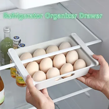 

Stretchable Refrigerator Organizer Drawer Basket Kitchen Adjustable Egg Tray Box Refrigerator Drawers Storage Rack Holder Box