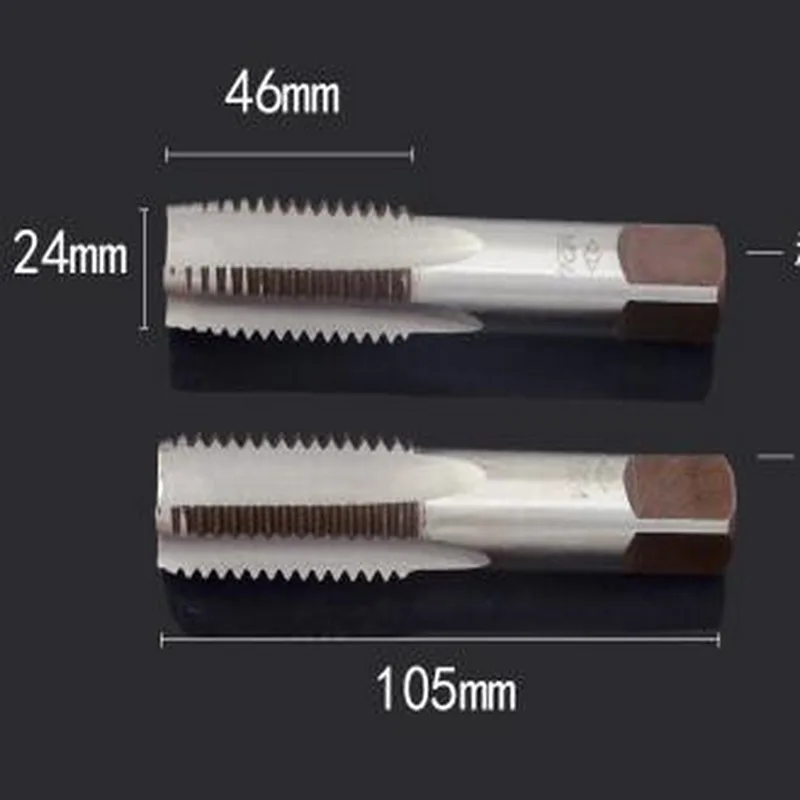 

Free shipping 9SiCr steel 2PCS of Metric M24*3.0mm Manual straight Tap Screw Taps M24 for manual internal chip removal workpiece