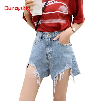 

Fashion New Denim Short Jeans Women Summer High Waisted Shorts Korean Style Asymmetry Feminino Denim Shorts 2020 Casual