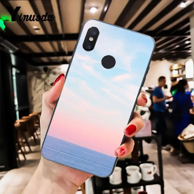 Yinuoda розовый милый чехол для телефона с изображением космоса заката облака Xiaomi Mi 6