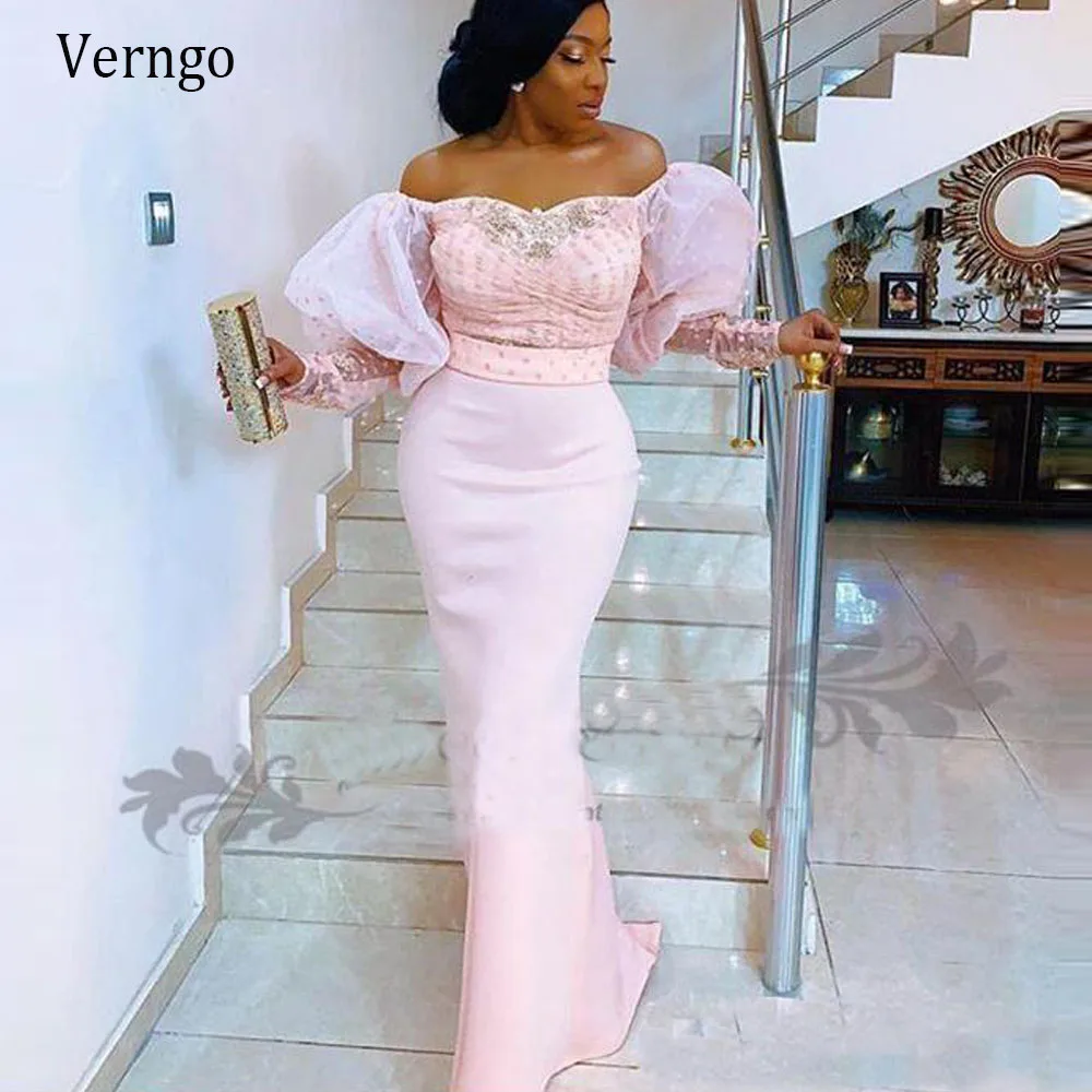 Купить verngo aso ebi розовые вечерние платья русалки 2020 с открытыми
