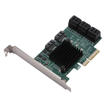 

SSU 8-Port 6Gbps SATA3.0 Expansion Card SA3008 ASM1061 PCI-E Chip Adapter Card High-Speed Arithmetic Core High Compatibility