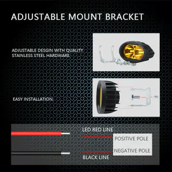 

2X Work Light Spot Beam Yellow Driving Offroad Fog Lamp Truck ATV Waterproof