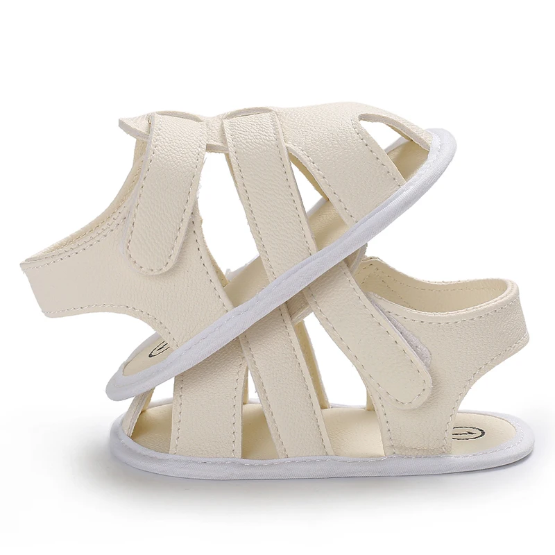 2021 NEW 0-18Months Kids Newborn Baby Boys Fashion Summer Soft Crib Shoes First Walker Anti Slip Sandals Shoes Soft Sole