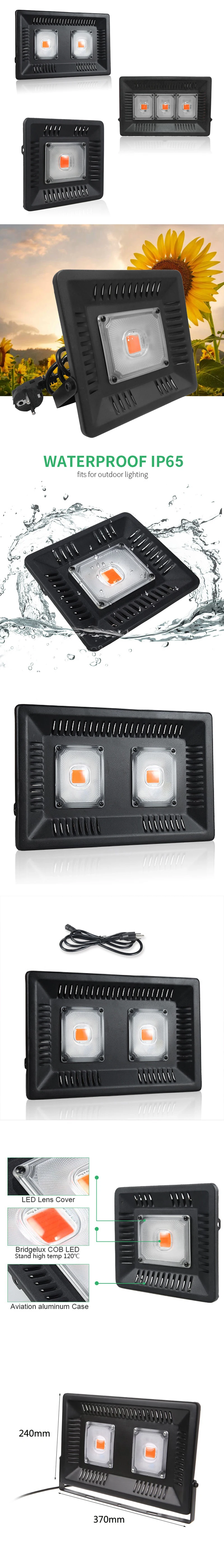 200/400/600W Водонепроницаемый полный спектр светодиодный Grow Lights для овощей для выращивания растений