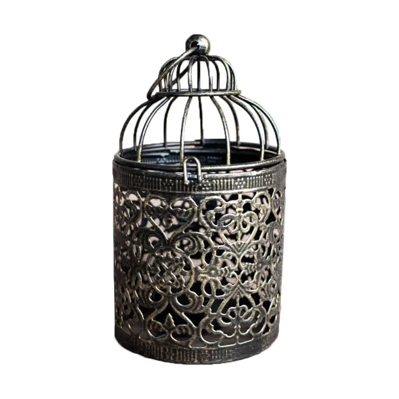 Полые Подсвечники Tealight висит Фонари Винтаж птица клетка, свечи держатель Свадебная вечеринка домашний декор 72XF