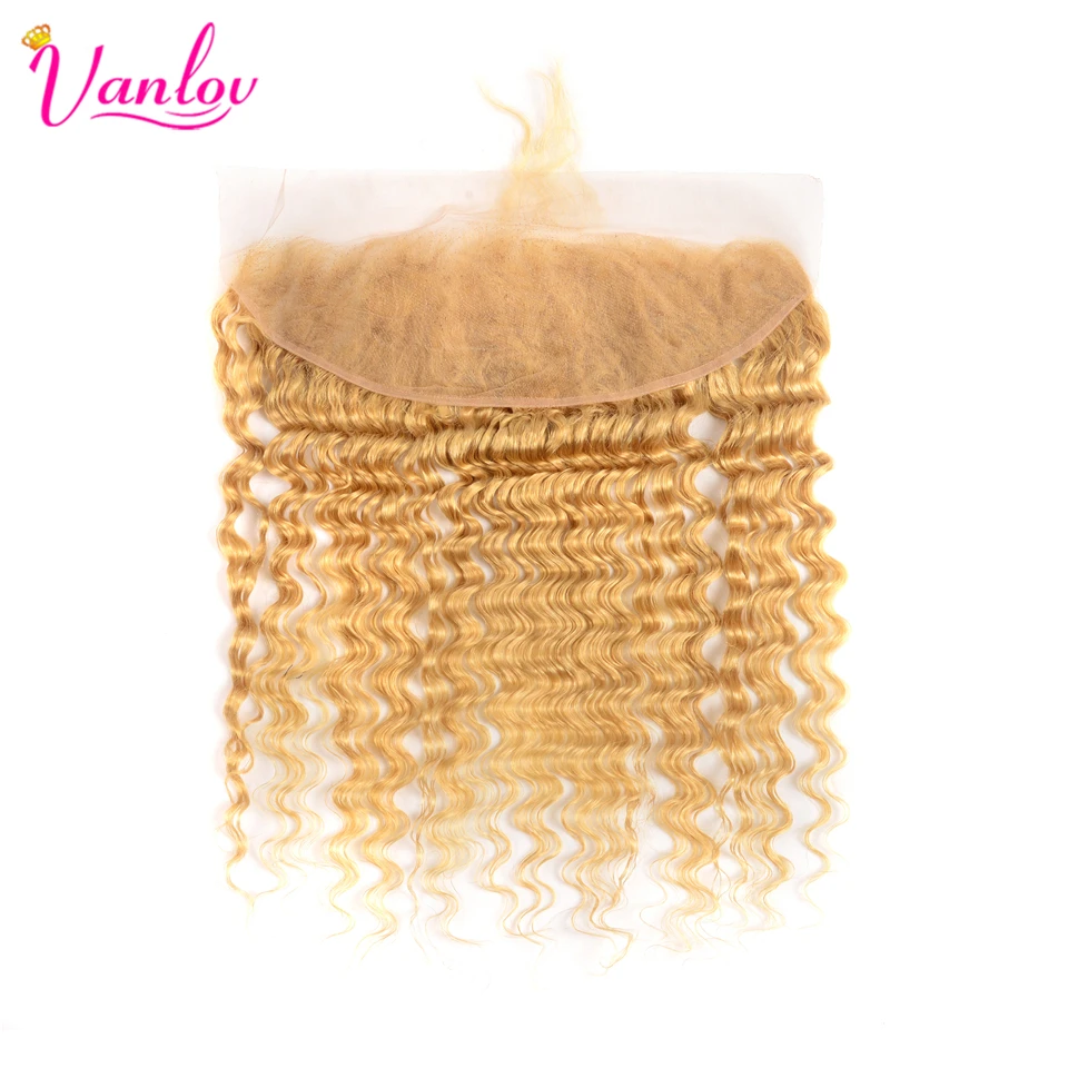 Vanlov Hair 613 человеческие волосы глубокие волнистые светлые пучки с фронтальными