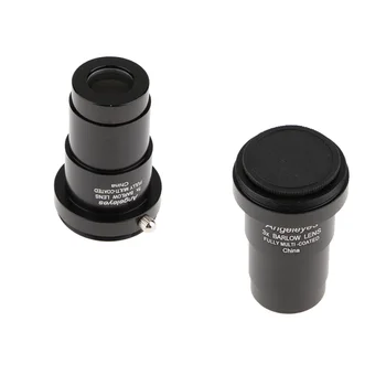 

Telescope Eyepiece Barlow Lens 5X & 3X Magnification 1.25inch Clear Sharp Image Universal T Ring Adapter