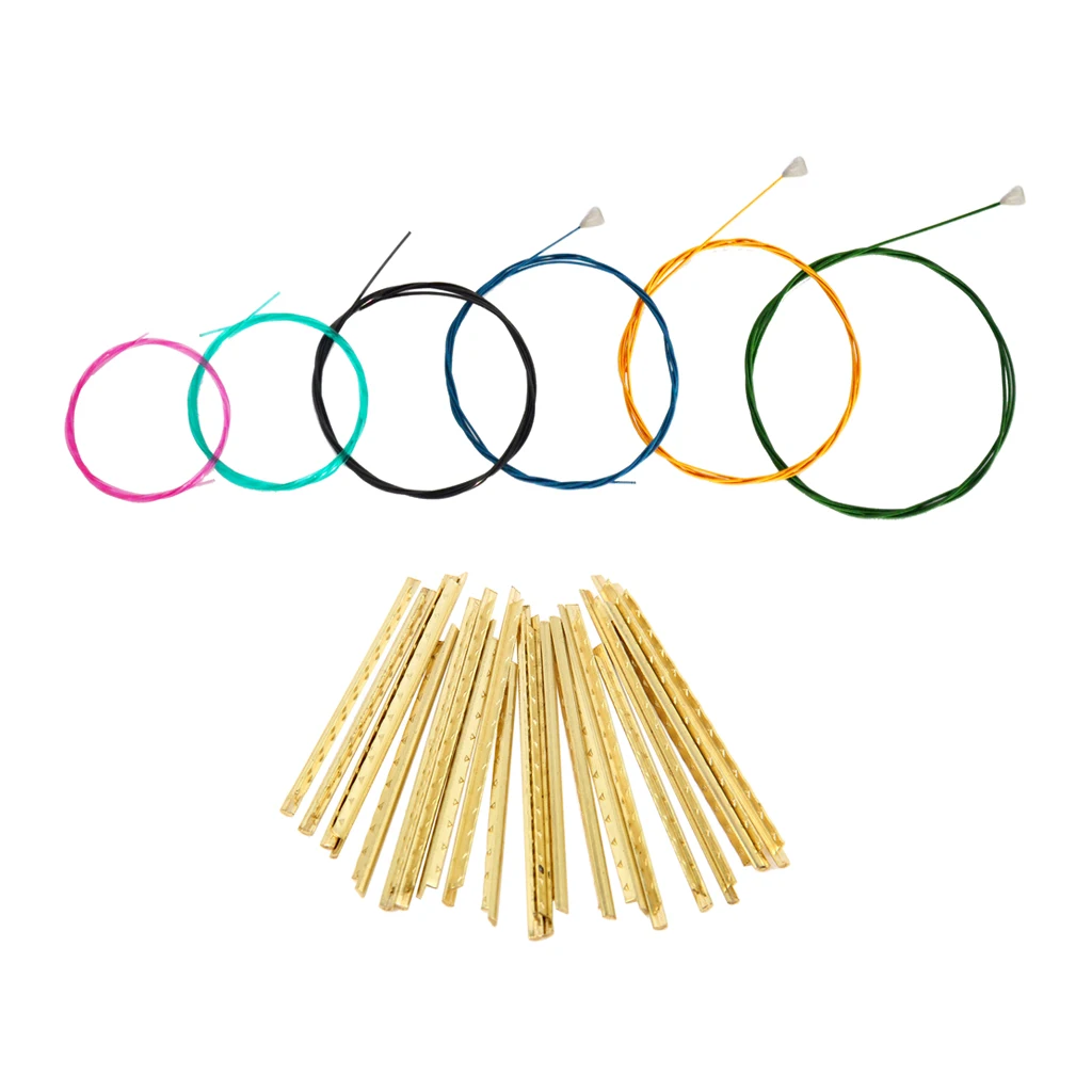 Durable Guitar Replacement Nylon Strings Set+Brass Fret Wires for Classical Guitar Accessory