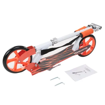 

Adult Youngsters Aluminum Alloy Folding Height Adjustable Foot Scooter Two Rounds Outdoor Double Damping Push Kick Scooter