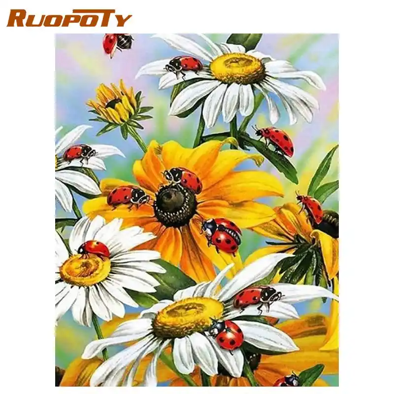 Ruopotyダイヤモンドアートの絵画キットひまわりラインストーンダイヤモンド刺繍クロスステッチ花モザイク壁の写真アート ダイヤモンド ペイント Aliexpress