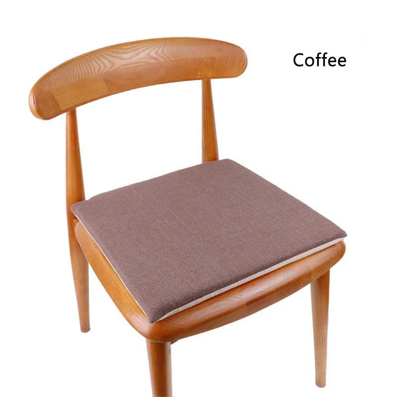coffee Нескользящие плотные диванные сиденья сплошной цвет квадратный домашний стул для татами Подушка для офиса студенческие подушки для стульев 40x40 см - Цвет: coffee