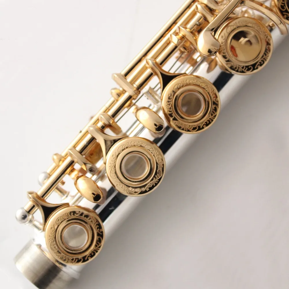 De Xin флейта 200 серии гравировки ручной резной ключи золотое покрытие флейты 211 212 221 222 261 262 271 272 281 282 B открытые отверстия для ног