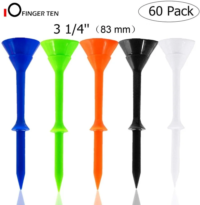 60 Pcs Upgrade Big Cup Golf Tees 83mm Unbreakable Plastic Reduce