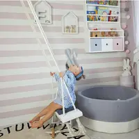 Child Swing Chair kid Hanging Swings Set Children Toy Rocking Solid Wood Seat with Cushion Safety Baby Indoor Baby Room Decor 2