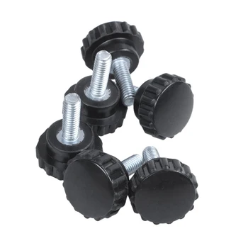 

Retail 6 Pcs M4x10 Threaded Knurled Thumbscrew Grip Knobs Thumb Screw