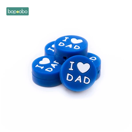 Bopoobo 5 шт. силиконовый Прорезыватель диск i love mom прищепка для соски цепь аксессуары для кормления безопасный силикон игрушки зубная тренировка - Цвет: Blue DAD