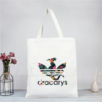 

Dracarys Game Of Thrones Arya Stark Not Today Reusable Shopping Bag Women Canvas Tote Bag Printing Eco Bag Shopper Shoulder Bags