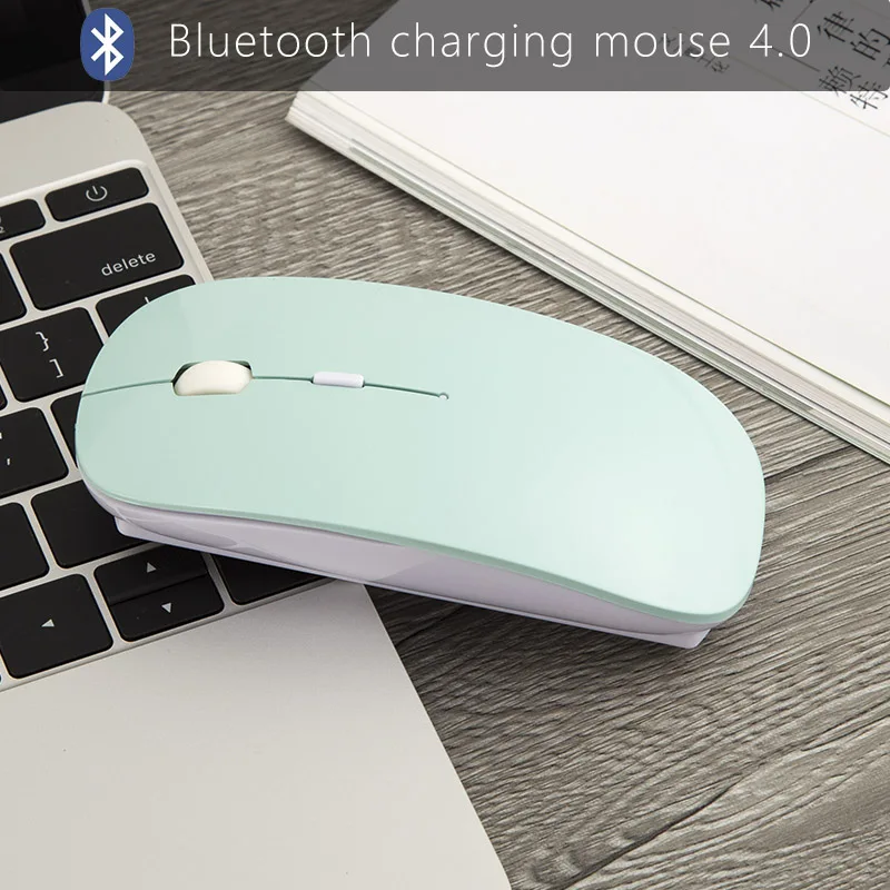 Женская и Мужская Bluetooth мышь для Macbook air/pro перезаряжаемая Бесшумная беспроводная мышь для Windows 10/Mac muis draadloos - Цвет: Bluetooth blue