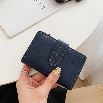

Pure Color High Quality Women Fold Over Wallet Fashion Short Wallet Key Wallet Card Wallet Lady Purses