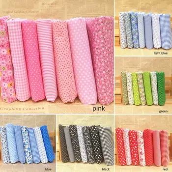 

Mixed Style 25*25 CM Floral Print Sewing Patchwork Cloth Material 7 sheet/pack Cotton Fabric Handmade Vintage Sewing Patchwork