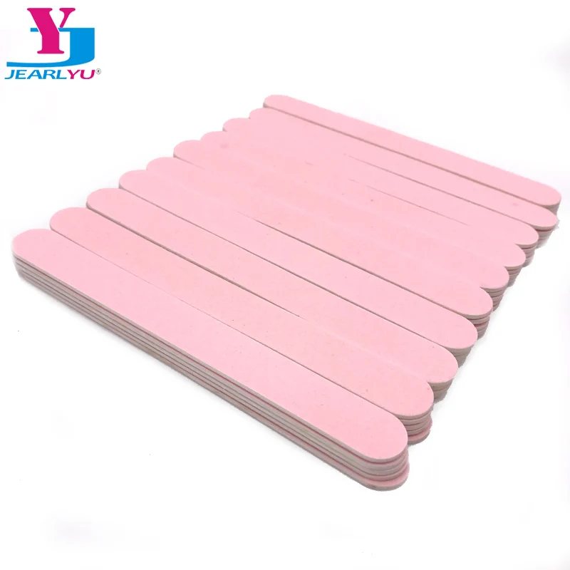 Pink 50 шт/лот ноготь двусторонний маникюрный файл 240/240 деревянный прямой розовый песок уход за пальцами профессиональные аксессуары зернистый гвоздь Гладкий инструмент для искусства - Цвет: Pink